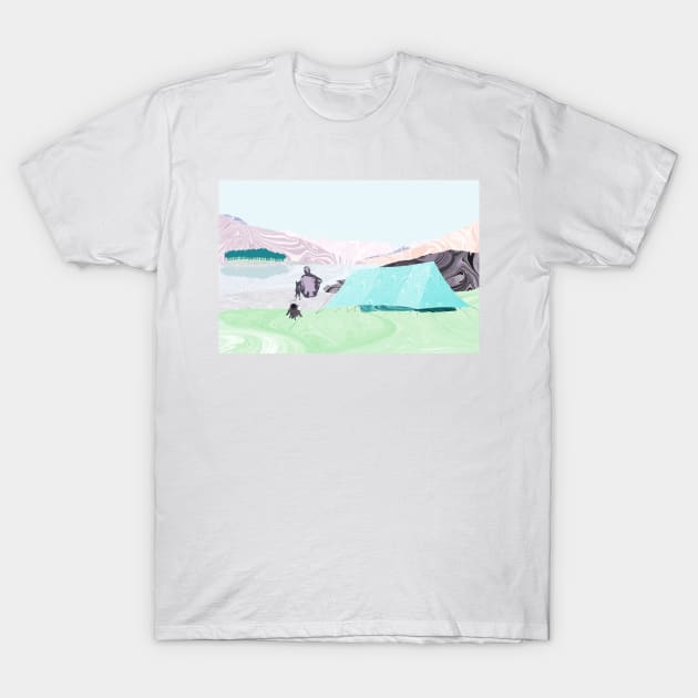 Morning Coffee at Loch Clunie T-Shirt by MarbleCloud